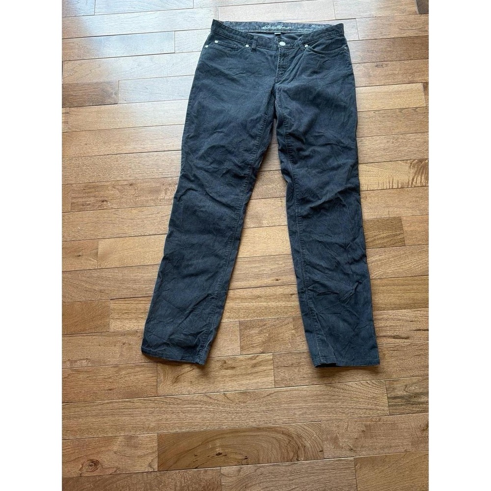 Eddie Bauer Womems Dark Gray Corduroy Pants Size 8 Specifically Dyed